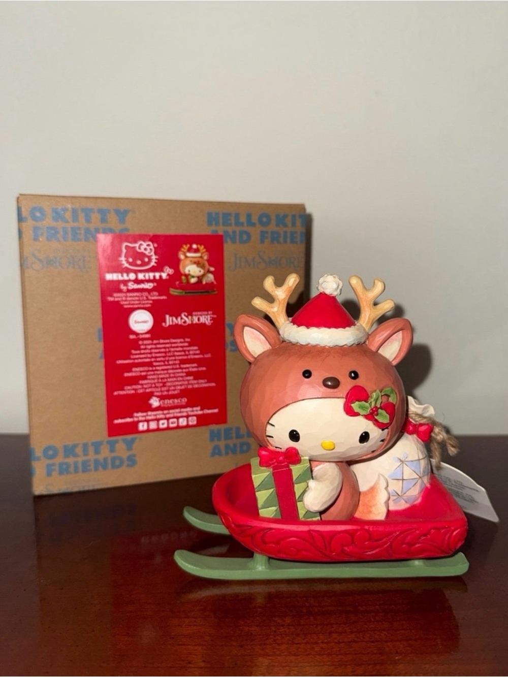 New Jim Shore Hello Kitty Reindeer Figurine 6017556HT